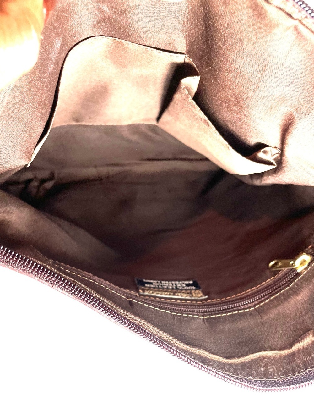 Great American Leather Works Brown 100% Genuine Leather Crossbody Shoulder Bag - Picture 8 of 13